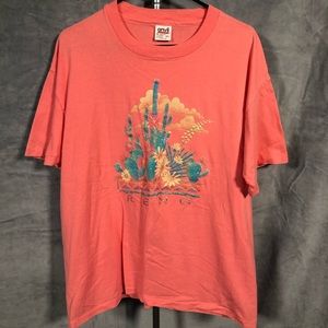VINTAGE Single Stitch Anvil Sz XL Reno Souvenir Graphic Tee Print Cactus